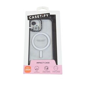 Aa6O CASETiFY Impact Case w/‎ Magsafe for iPhone 16 - Clear / Black Bumper "OB"